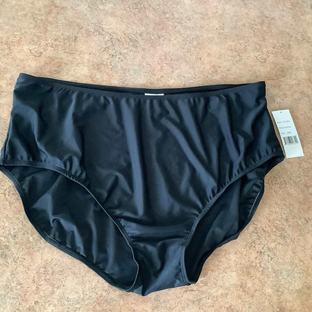 Nwt Del Raya black bikini bottom plus size 24W